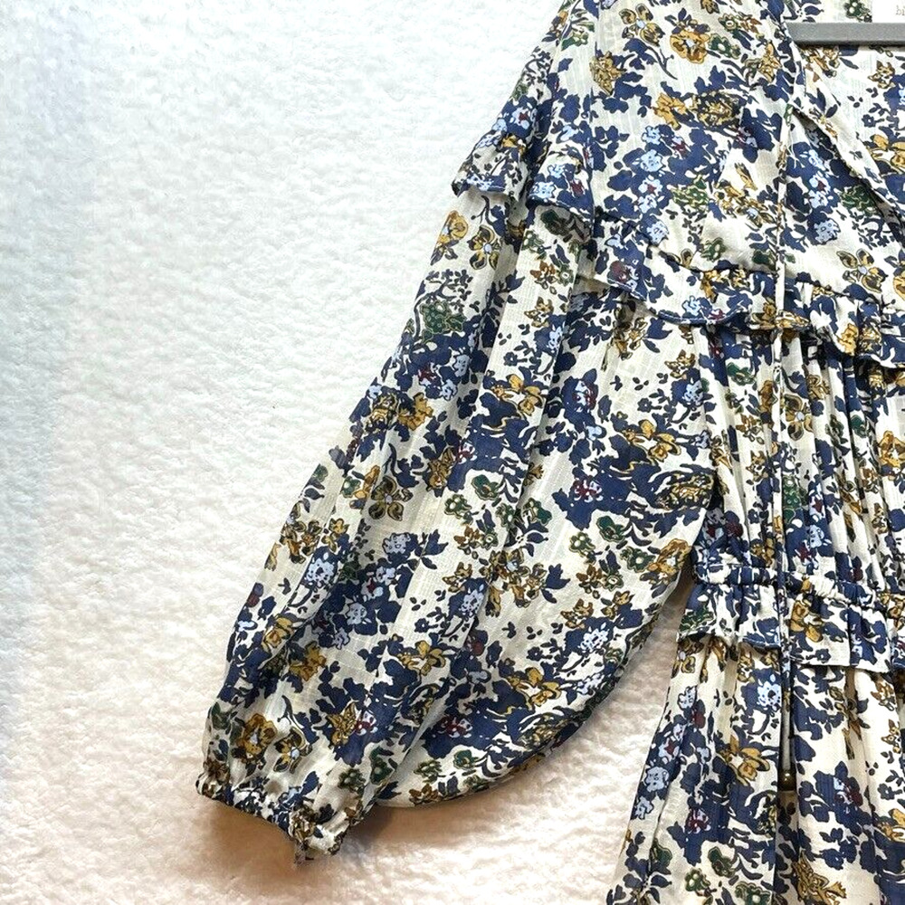 Bishop and Young Dress Womens Small Floral Anthropogie Blue Belle Isle Floral - Picture 7 of 11